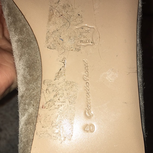GIANVITO ROSSI TAN SUEDE EUC ANKLE TIE UP BALLET FLATS SIZE 40 - Picture 9 of 10
